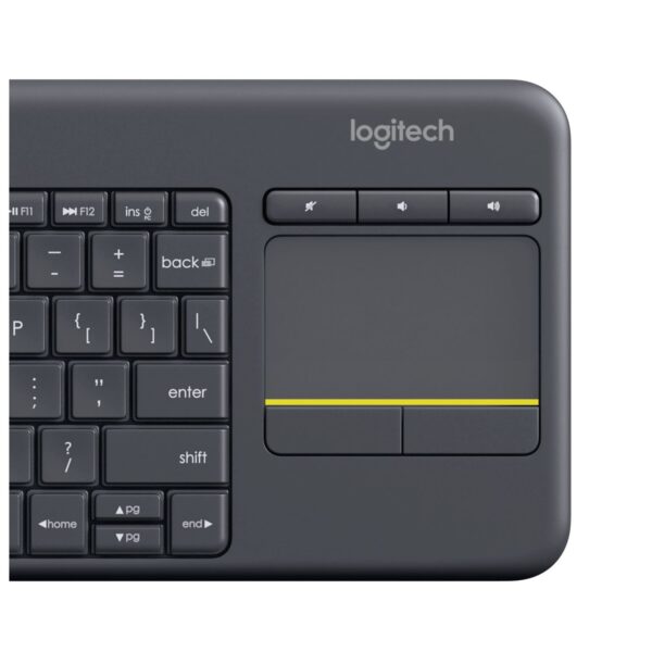Logitech K400 Plus Wireless Touch With Easy Media Control & Built-in Touchpad HTPC Keyboard for PC-connected TV, Windows, Android, Chrome OS, Laptop, Tablet - Black - Image 5