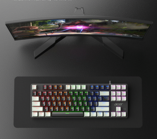 acer OKW32 87 Keys RGB LED Backlit Mechanical Gaming Keyboard with 20 Lighting Modes - Image 2