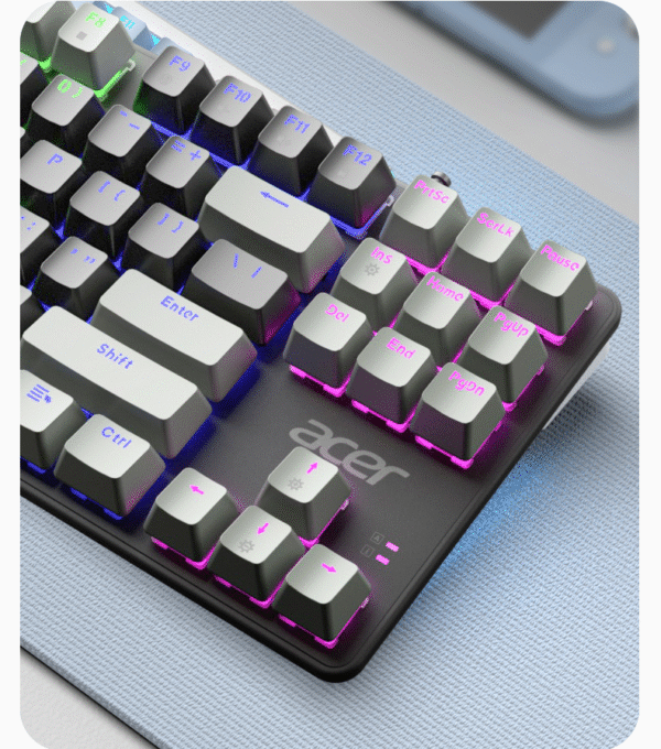 acer OKW32 87 Keys RGB LED Backlit Mechanical Gaming Keyboard with 20 Lighting Modes - Image 4