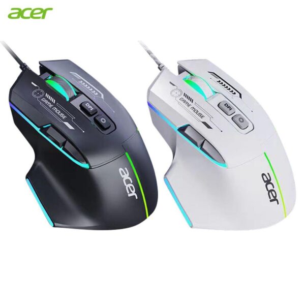 Acer Gaming Mouse Omw950 Rgb Luminous 7200Dpi Home Office 7-Key Macro Programming Wired Mouse For Desktop Computers Laptop PC